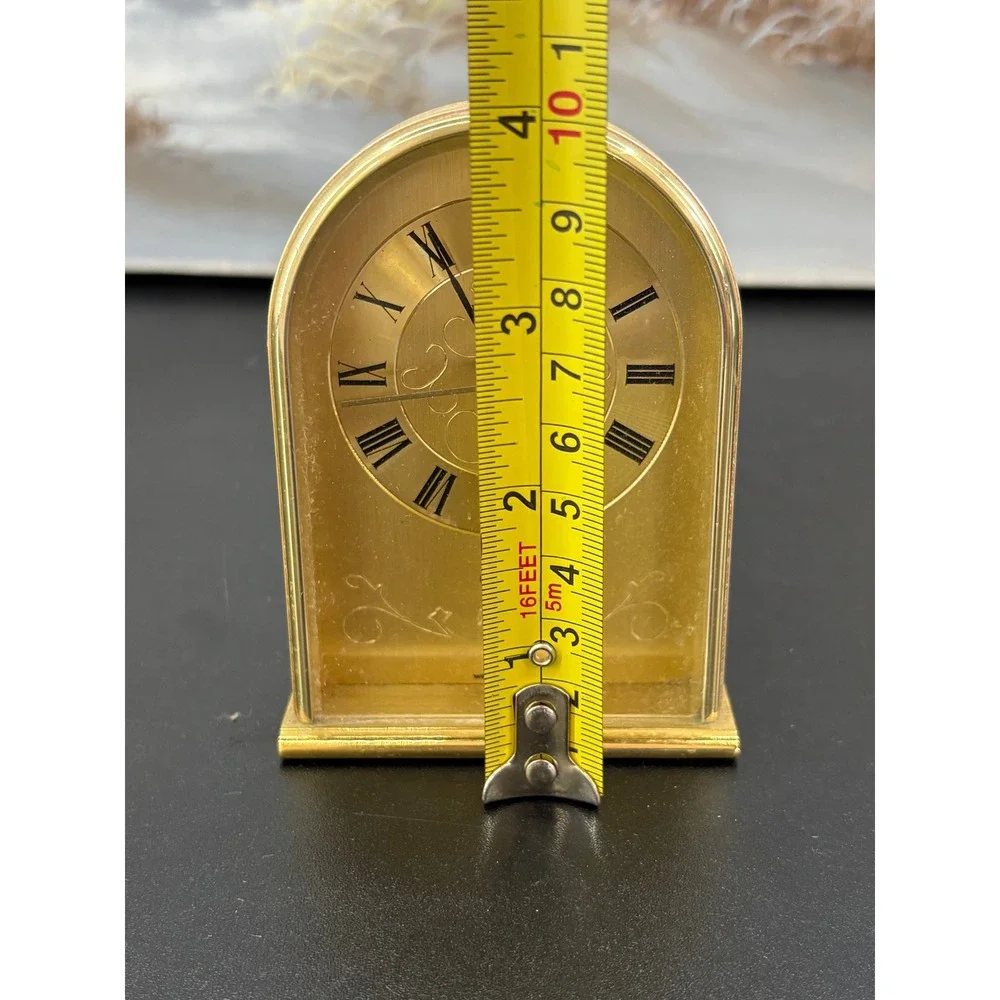 Linden Vintage Arched Desk Clock West Germany Quartz Roman Numeral UNTESTED